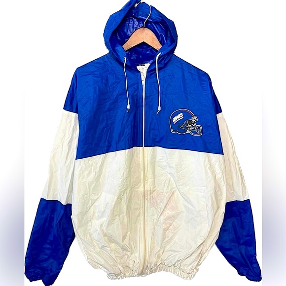 NEW YORK GIANTS | VINTAGE 80s / 90s RAIN JACKET | Full-Zip, w/ Pockets - Picture 6 of 10